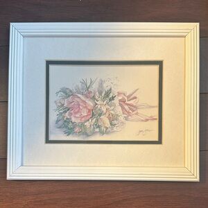 Jodi Jensen Beautiful Matte Framed Floral Print Watercolor Bouquet
